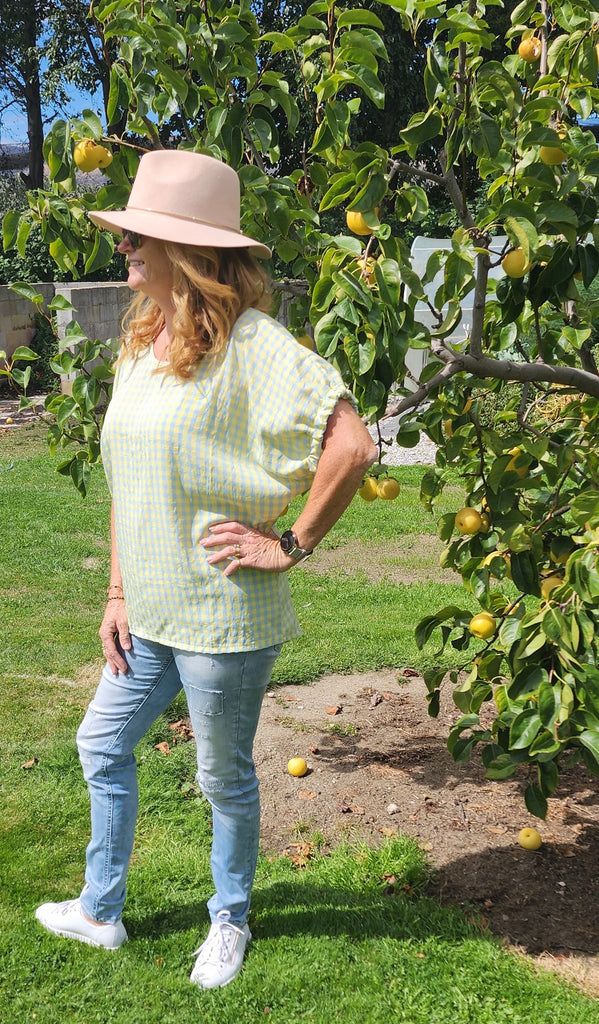 Yellow & Blue Gingham DixieTop