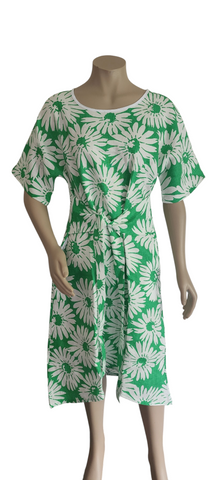Green Linen Tie  Dress
