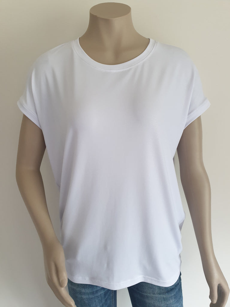 White Slouchy Shimmer Tee