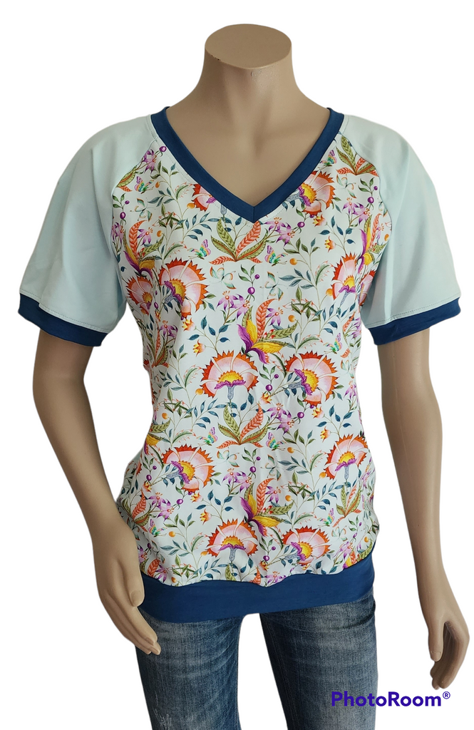 Teal Organic Cotton V Top