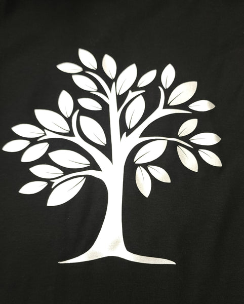 Black Tee with Silver Print