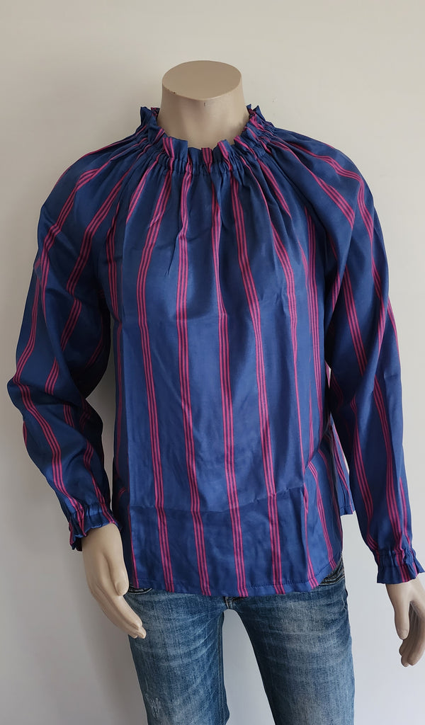 Blue Pink Stripe Tania Top