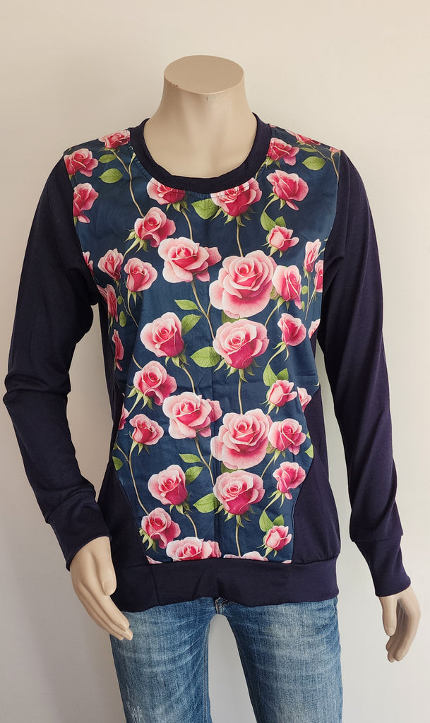 Navy Rose  Merino Jumper