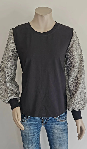 Black Cotton Silk  Top