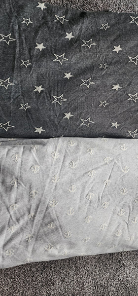 French Terry Anchor & Star Knit Fabric