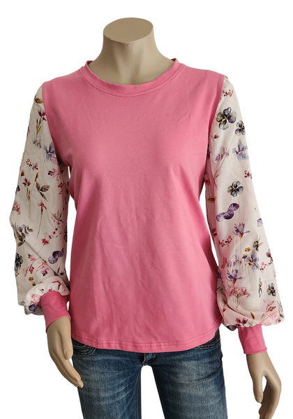 Pink Floral Romance  Top