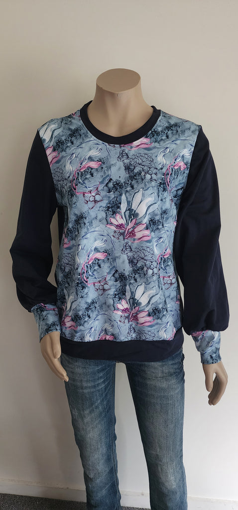 Navy Floral Sweatshirt