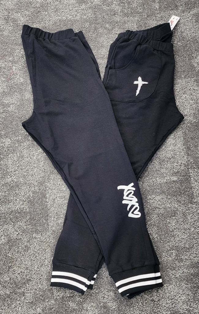 Black & White French Terry XOXO  Pants