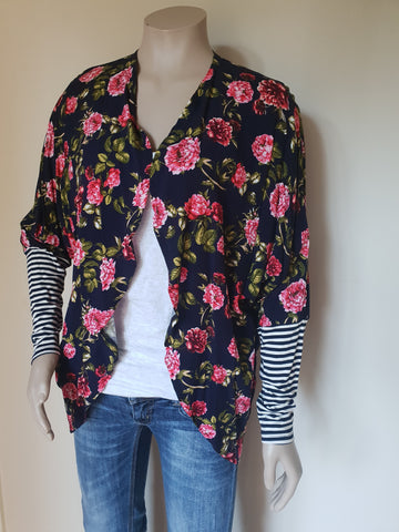 Navy Floral Kimono