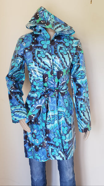 Print Trenchcoat with Hood