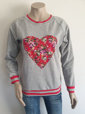 Grey Marl Heart Sweatshirt