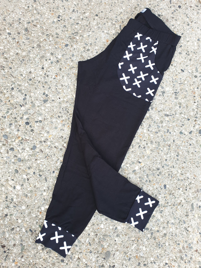 Long Black Cross Pants