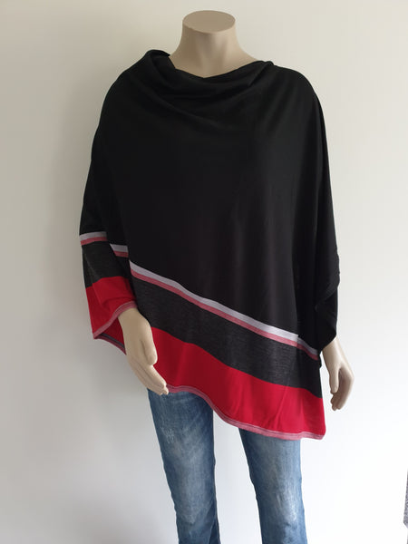 Two Tone Poncho 100%  Merino