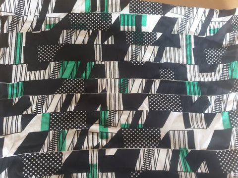 Green/ Black / White Viscose