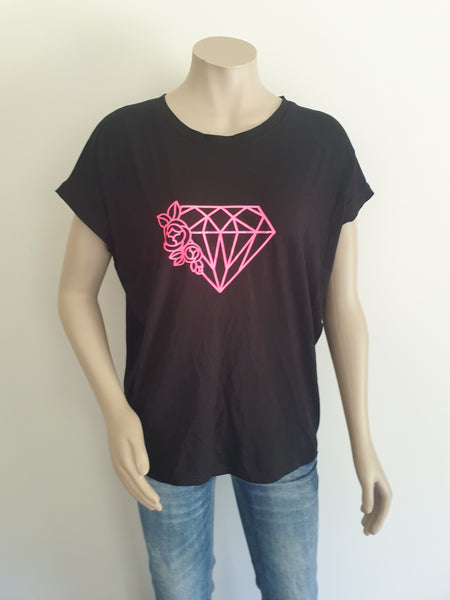 Black with Pink  Print
