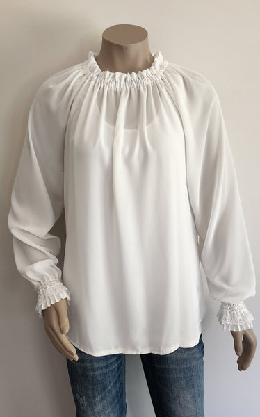 Cream Lace Sleeve Tania Top