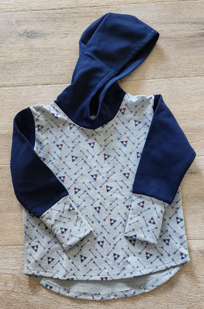 Navy & Grey Arrow Hoody