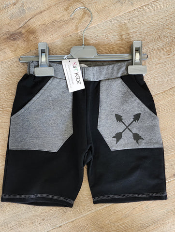 Black & Grey Arrow Shorts