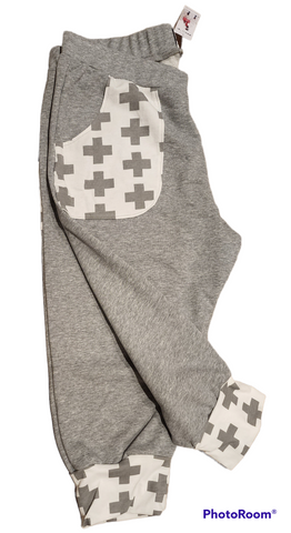 3/4 Grey Cross Pants