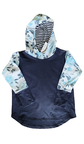 Navy Floral Hoody